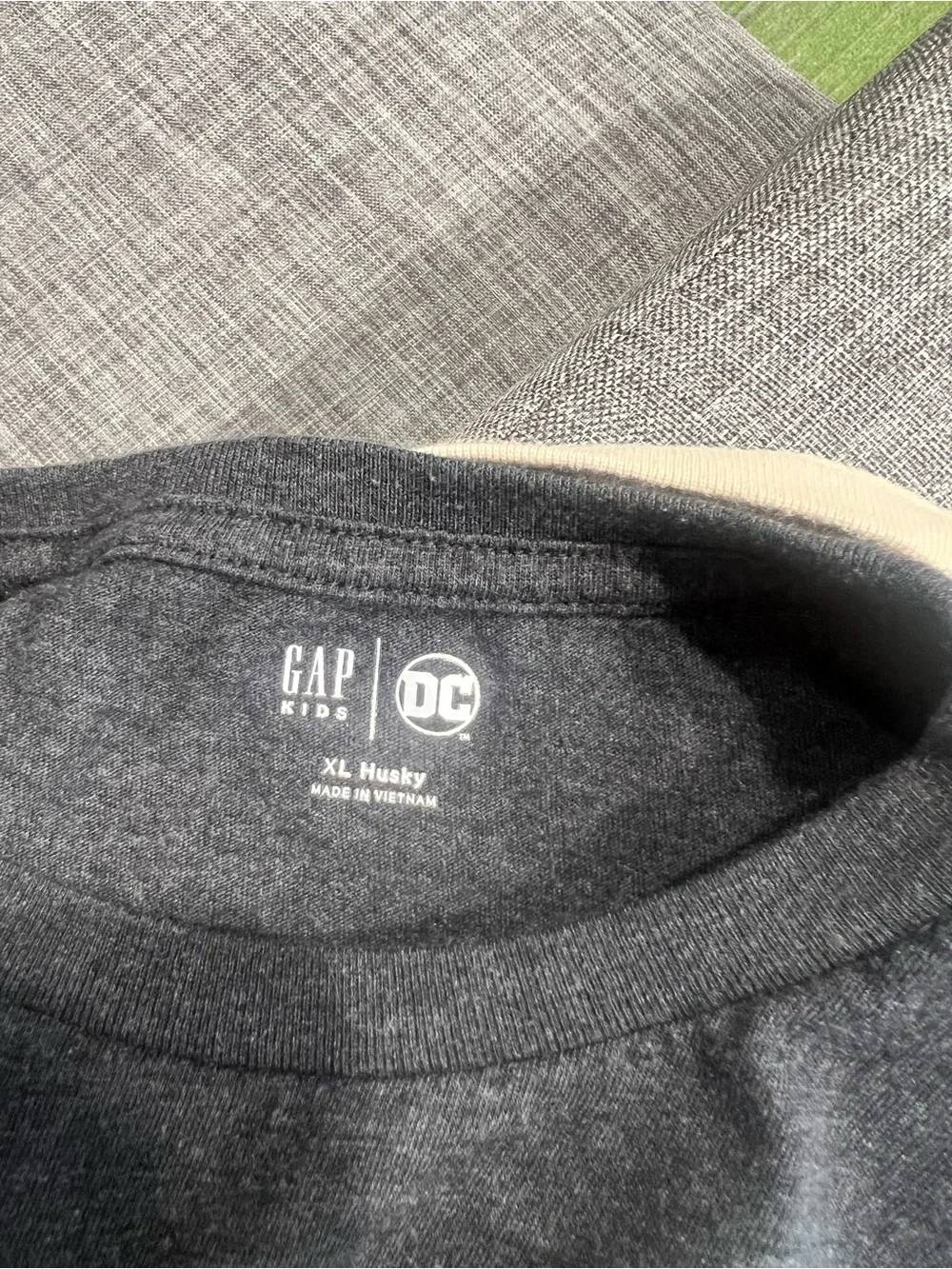 GAP Dark Gray Tee with Neon Yellow Batman Logo